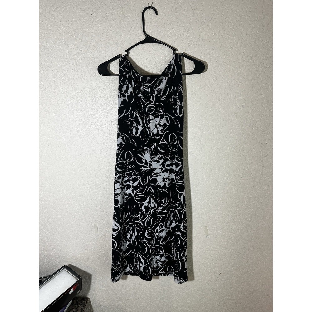 American Apparel Women's Sleeveless Black‎ And White Floral Lined Dress Size 4